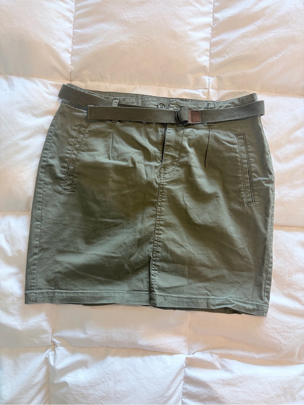 H&M Olive Green Utility Mini Skirt with Belt